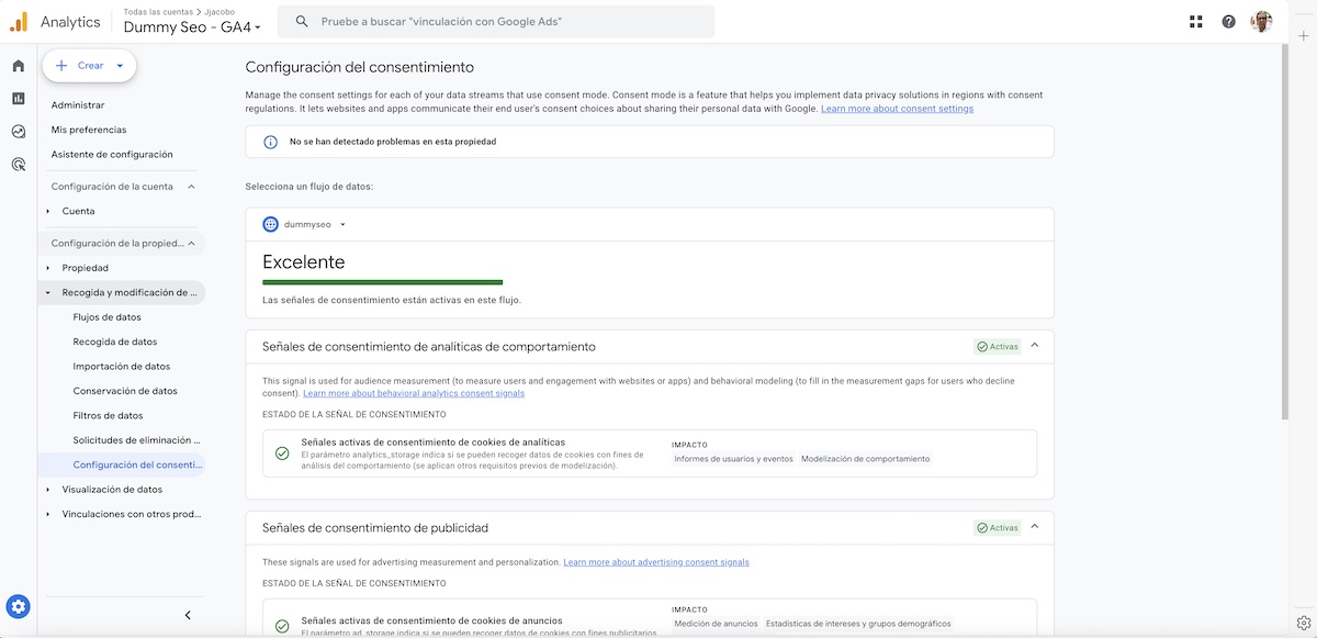 Consentimiento en GA4
